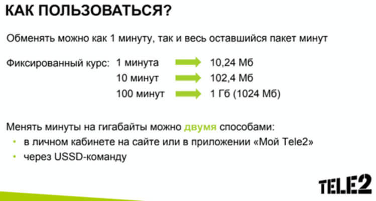 на каких тарифах теле2 можно менять минуты на гигабайты в 2021 году в россии